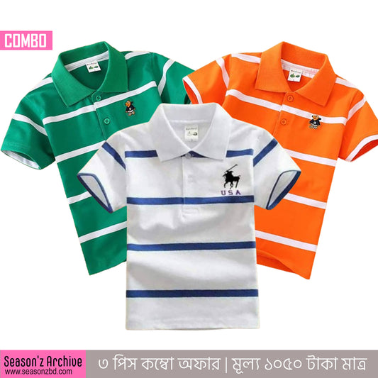 Kids Premium Polo T-Shirt - COMBO 06
