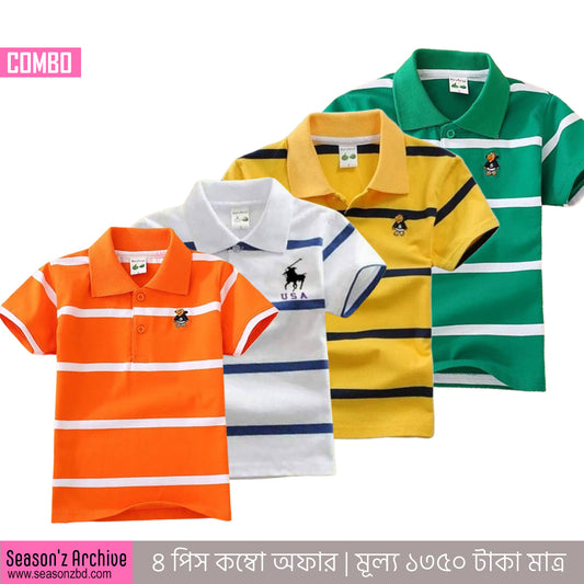 Kids Premium Polo T-Shirt - COMBO 09