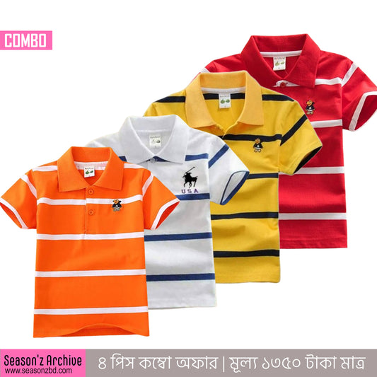 Kids Premium Polo T-Shirt - COMBO 10